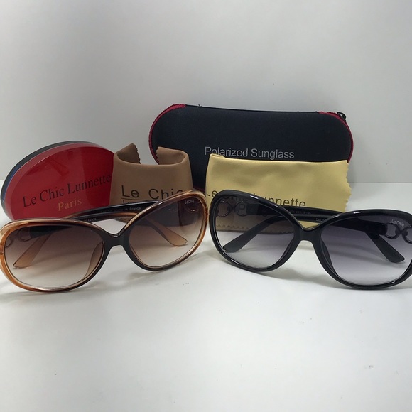 2 for 1 Summer Sale Le Chic Sunglass Black & Brown - Picture 4 of 12